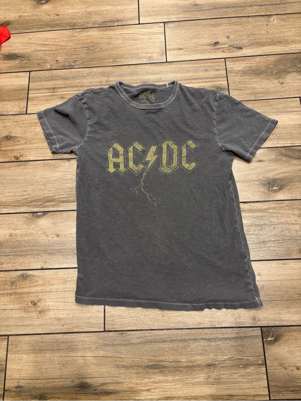 Y2K Lucky Brand AC/DC Distressed Acid Wash Graphic T-Shirt Mens Small